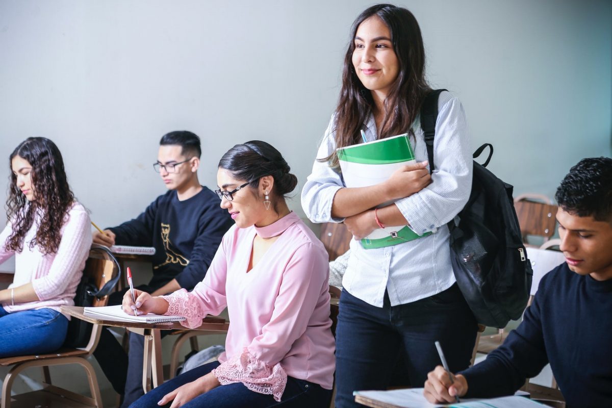 Girl in class room